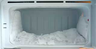 Excessive ice formation in the freezer compartment