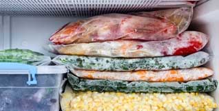 Food freezing in the fridge section